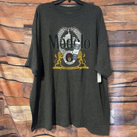 Modelo Beer 3XL T-Shirt Men's Graphic Tee Charcoal Grey Cerveza Logo Top Lion - Picture 1 of 6